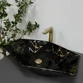 VBI Venezia Marble Black Умывальник накладной, черный мрамор (VBI-012405)