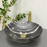 VBI AMALFI BLACK ONYX Умывальник накладной, черный матовый (VBI-013403)