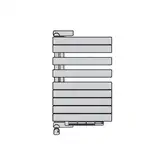 Полотенцесушитель електричний Zehnder Roda Twist Spa Air 968x550 500 Вт правосторонній, білий RAL 9016 (ROER-100-55/IPS RAL 9016) (ROER-100-55_IPS RAL 9016)