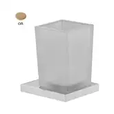 Fima Carlo Склянка з тримачем Fima Quadra, скло, золото (F6023_1OR)