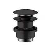 Донний клапан для умивальника Hansgrohe з переливом push-open, чорний матовий (50100670)