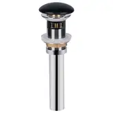 Донный клапан для раковины Qtap PU03O 70х70х227.5 Matt black с переливом (QT066PU03OMB)