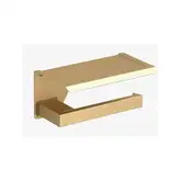 Тримач туалетного паперу з поличкою Sonia S-Cube Brushed Gold 149х79х105 мм, золото матове (182169)