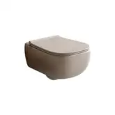 Унитаз подвесной Goclean® (безободковый) Flaminia Fluo с сиденьем Soft Close, цвет - Argilla opaco (матовый) FU118G+FUCW05 Argilla