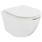 Подвесной унитаз MEXEN LENA WHITE GOLD EDGE (MEX-30224005)