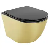 Подвесной унитаз MEXEN LENA BRUSHED GOLD BLACK MATT (MEX-30224077)