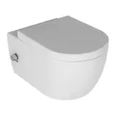 Унітаз-біде підвісний безободковий Quarter Bath Deep з кришкою Standart, подача холодної та гарячої води, білий (70DE03054.00.4_30SCD.01WG)