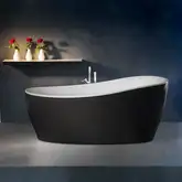 Ванна акрилова Knief Relax 180х85 окремостояча, чорний матовий/білий матовий (0100-278 чорний мат-білий килимок) (0100-278 black mat- white mat)