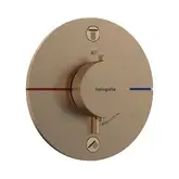 Термостат на 2 потребителя со встроенной защитной комбинацией EN 1717 Hansgrohe ShowerSelect Comfort S (цвет - шлифованная бронза) 15556140