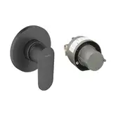 Смеситель для душа Hansgrohe Vernis Blend в комплекте со встраиваемой часть (цвет - чёрный матовый) 71663670