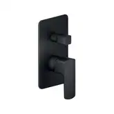 Вбудовуваний одноважільний змішувач VV103100BM Acquaviva Velvet Black на 2 виходи, зовнішня частина і перемикач, чорний мат, виход Nobili ІТАЛІЯ