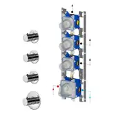 Термостат для душа/ванны Paffoni Modular Box (цвет - хром), в комплекте со скрытой частью (MDE019CR+MDBOX019)