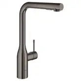 Змішувач для кухні Grohe Essence одноважільний з висувною лійкою, hard graphite (30504A00)