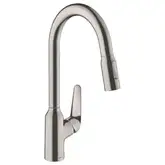 Кухонный смеситель 220, с вытяжным душем, 2jet sBox Hansgrohe Focus M42 (цвет - сталь) 71820800