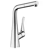 Смеситель для кухни 320 Hansgrohe Metris M71 с вытяжным изливом, 1jet, sBox (цвет - хром) 73812000