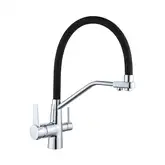 Смеситель для кухни MEXEN DUO BLACK CHROME на две воды (MEX-671701-07)