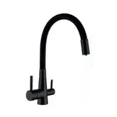 Змішувач для кухні Mixxus SUS-021 BLACK REFL.BLACK із силіконовим виливом, з виходом для питної вод (MI6214)