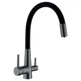 Змішувач для кухні Mixxus SUS-021 GRAPHITE REFL.BLACK з нерж.ст.SUS304 з вих.для пит.води (MI6215)