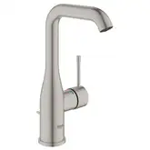 Змішувач для умивальника Grohe Essence New L-Size з донним клапаном, supersteel (24174DC1)