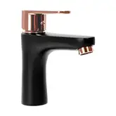 Смеситель для умывальника (раковины) REA MILD BLACK ROSE GOLD низкий (REA-B4807)