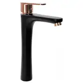 Смеситель для умывальника (раковины) REA MILD BLACK ROSE GOLD высокий (REA-B4808)