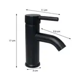 Змішувач для раковины (умивальника) Yoka SPA 24 BLACK черный низький (BU.SPA 24 BLK)
