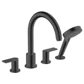 Змішувач на край ванни Hansgrohe Vernis Blend на 4 отвори, чорний матовий (71456670)