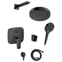 Душевая система скрытого монтажа Hansgrohe Rainfinity / Talis E (цвет - чёрный матовый) (27694670+26228670+26864670+71745670+28276670+27454670+28331670)