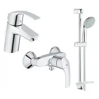 Набор смесителей для ванны 3-в-1 Grohe Eurosmart S (цвет - хром) (123244S)