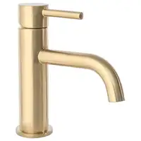 Смеситель для раковины (умывальника) REA LUNGO BRUSHED GOLD низкий (REA-B4527)