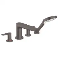 Змішувач врізний на край ванни Hansgrohe Talis E на 4 отвори, чорний хром (71748340)