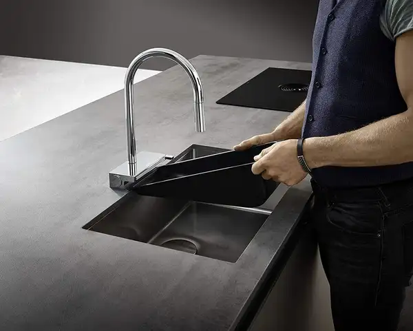 Коландер кухонний Hansgrohe F14 мультифункціональний, matt black (40963000)