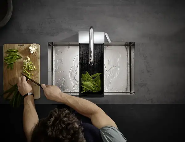 Коландер кухонний Hansgrohe F14 мультифункціональний, matt black (40963000)