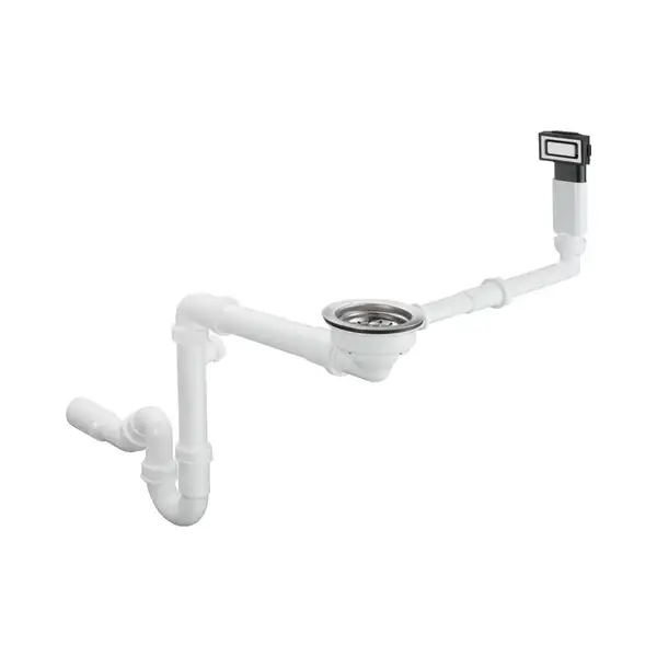 Сифон з переливом для мийки Hansgrohe D16-10 на 1 чашу, хром (43927000)
