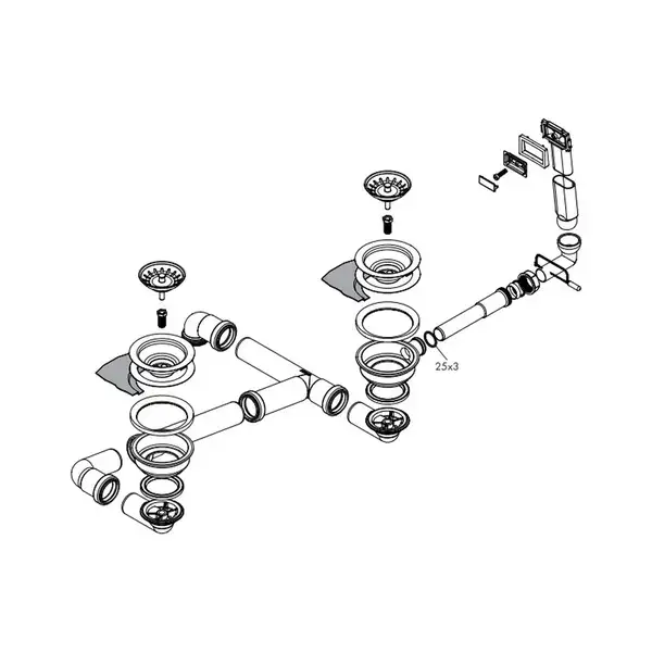 Сифон для мийки Hansgrohe D17-10 (43928000)