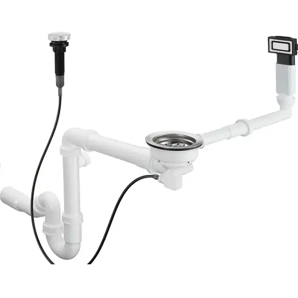 Сифон Hansgrohe D14-11 Automatic з переливом для мийки на 1 чашу, Stainless Steel (43931800)