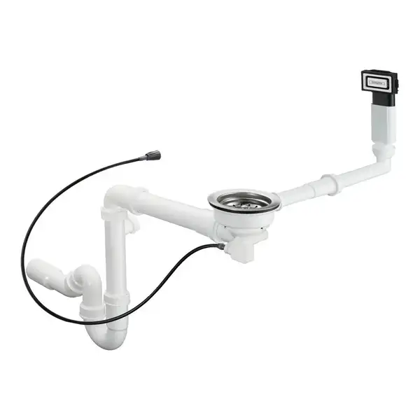 Сифон Hansgrohe D16-12 Automatic з переливом для миття з композиту на одну чашу Select (43947000)