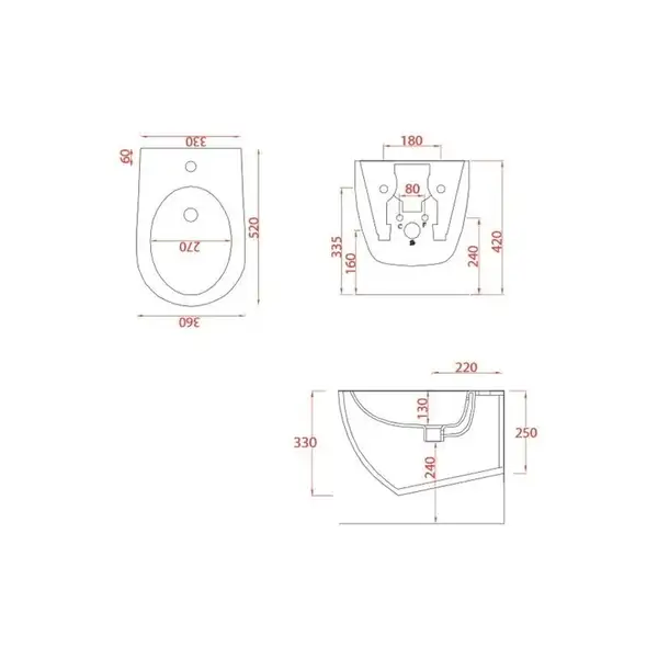 Artceram File 2.0 Биде подвесное, grigio oliva (FLB001 15; 00)