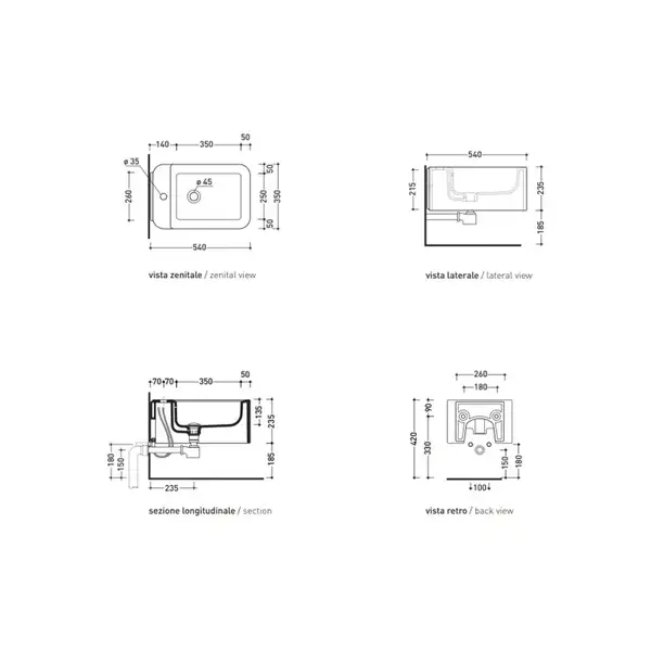 Біде підвісне Flaminia Nile Carbone (NL218 Carbone)