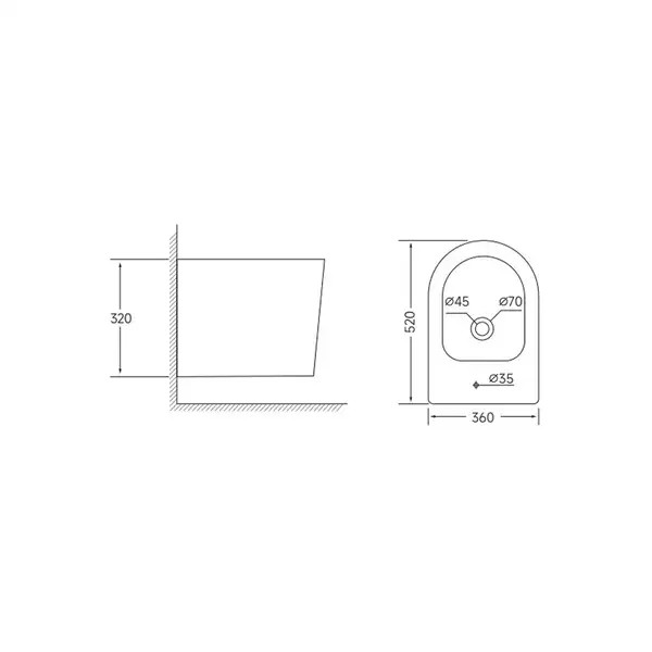 Біде підвісне Mixxus BEVEL-0502, біле (MI6715)