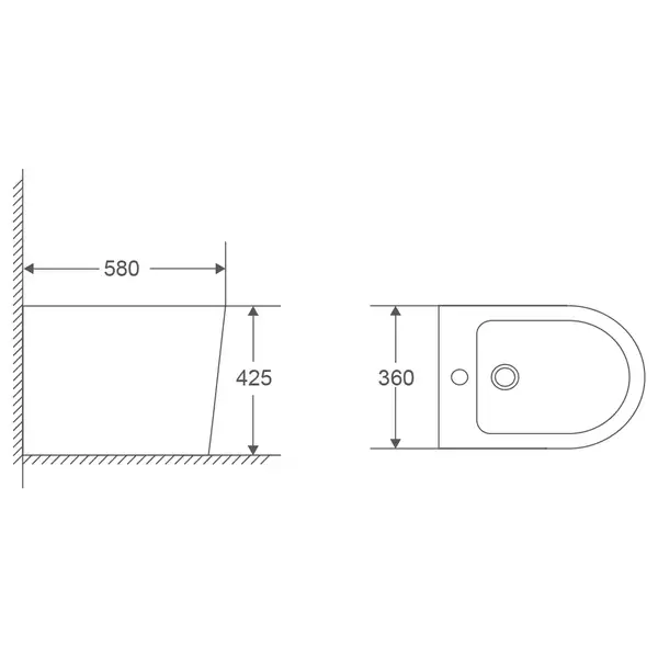 MIXXUS PREMIUM BEVEL-0601 Біде підлогове, біле (MP6598)