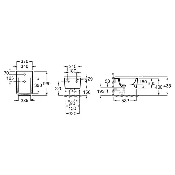 Біде підвісне з кришкою Roca Inspira Square (A357535000 A80653200B) (A357535000_A80653200B)