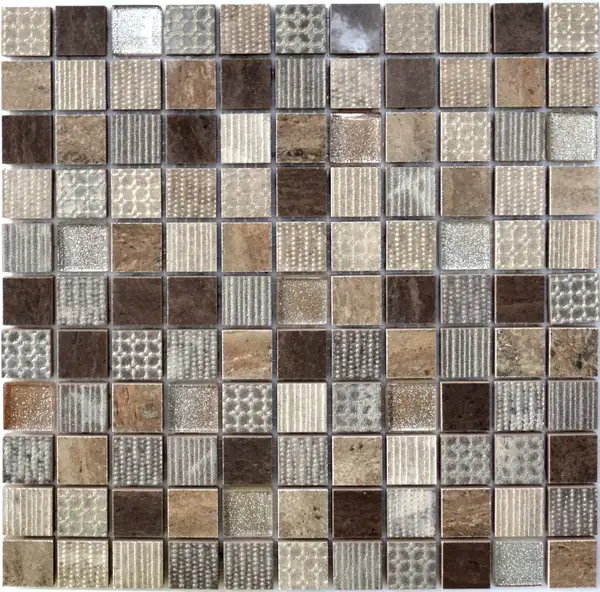 Мозаїка СМ 3045 С3 Brown-Ebony-Beige Silver 300x300x9 Котто Кераміка (СМ 325045)