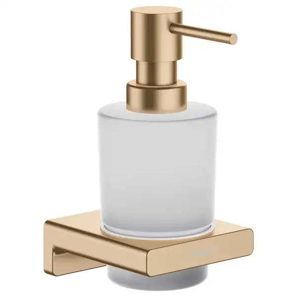 Дозатор для жидкого мыла Hansgrohe AddStoris, матовая бронза/стекло матовое (41745140) фото 1 Aquada.com.ua