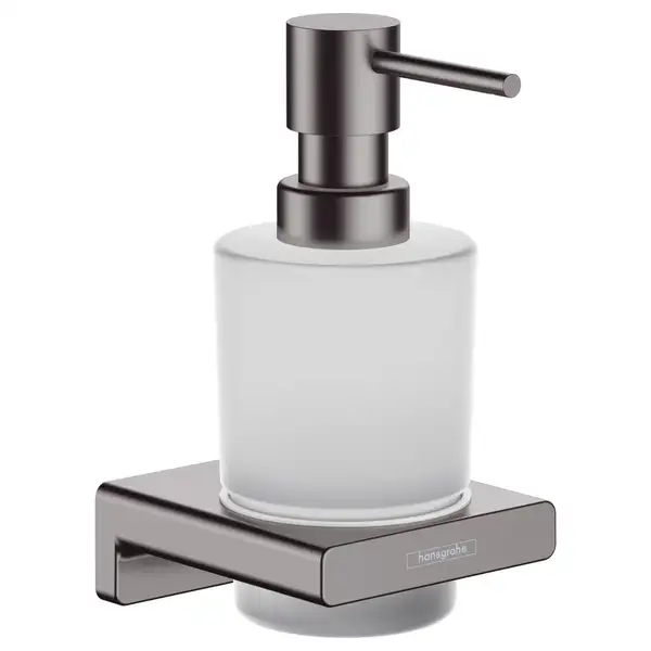 Дозатор для жидкого мыла Hansgrohe AddStoris, матовый чёрный хром/стекло матовое (41745340) фото 1 Aquada.com.ua