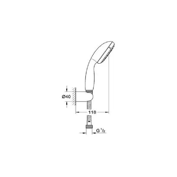Душевой гарнитур Grohe Vitalio Start 100 (хром/серый), 1 вид струи (27944000) фото 2 Aquada.com.ua
