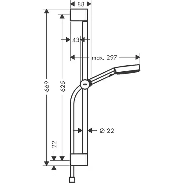Hansgrohe Pulsify Select 105 Душевой набор, черный матовый (24160670)