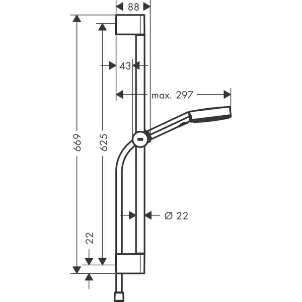 Hansgrohe Pulsify Select Душевой набор 105 3jet, Matt White (24160700)