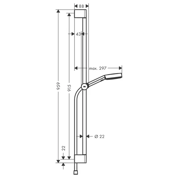 Душевой гарнитур Hansgrohe Pulsify (цвет - чёрный матовый), 3 вида струи Relaxation (24170670) фото 2 Aquada.com.ua
