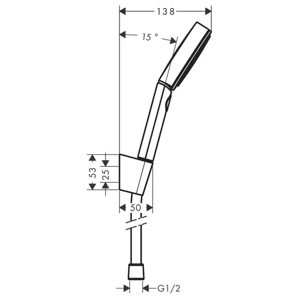 Душевой гарнитур Hansgrohe Pulsify Select (цвет - чёрный матовый), 3 вида струи Relaxation и шланг 160 см (24303670) фото 6 Aquada.com.ua